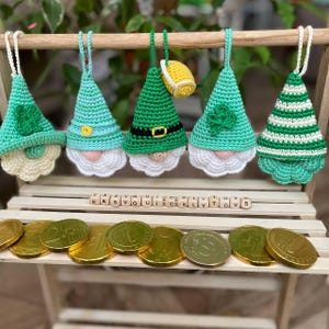 St. Patrick's Day Crochet Gnome Pattern: Set of 5 Shamrock, Leprechaun, Gnome (PDF English)
