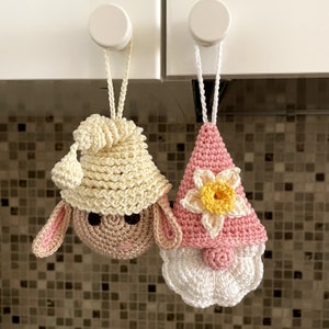 Get ready for an adorable addition to your Easter decor with this Easter gnomes set of 12 crochet pattern! These charming gnomes, including flower gnomes, Easter bunny gnome, carrot gnome, and lamb gnome, will bring a whimsical touch to your home.