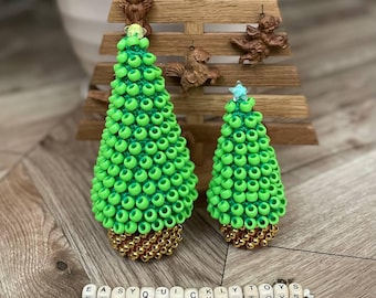 Sensory Crochet Tree Pattern Textured Fidget Toy with Pony Beads Christmas Decoration English (PDF)