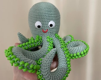 Crochet Sensory Octopus Pattern: No Sew Beaded Fidget Toy (PDF Pattern) English