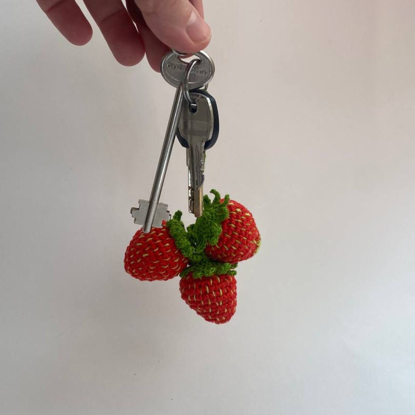 Crochet Strawberry Keychain Pattern Easy Strawberry Etsy