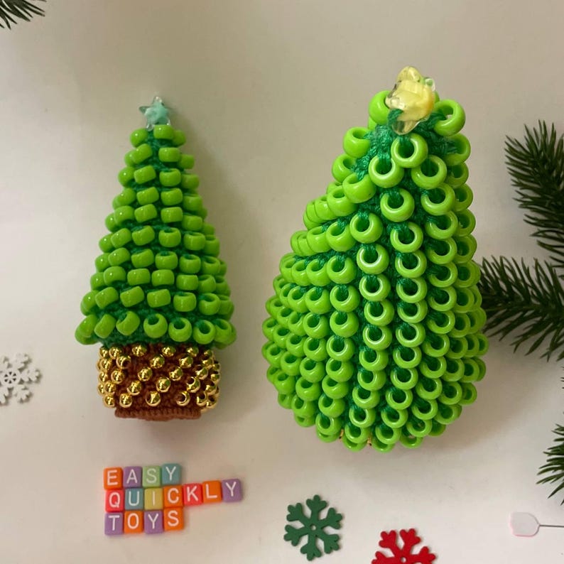 Side-by-side comparison of the finished tree and its separate, standalone trunk