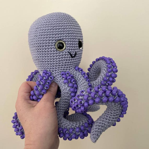 Crochet Octopus Pattern: No Sew Beaded Fidget Toy PDF English