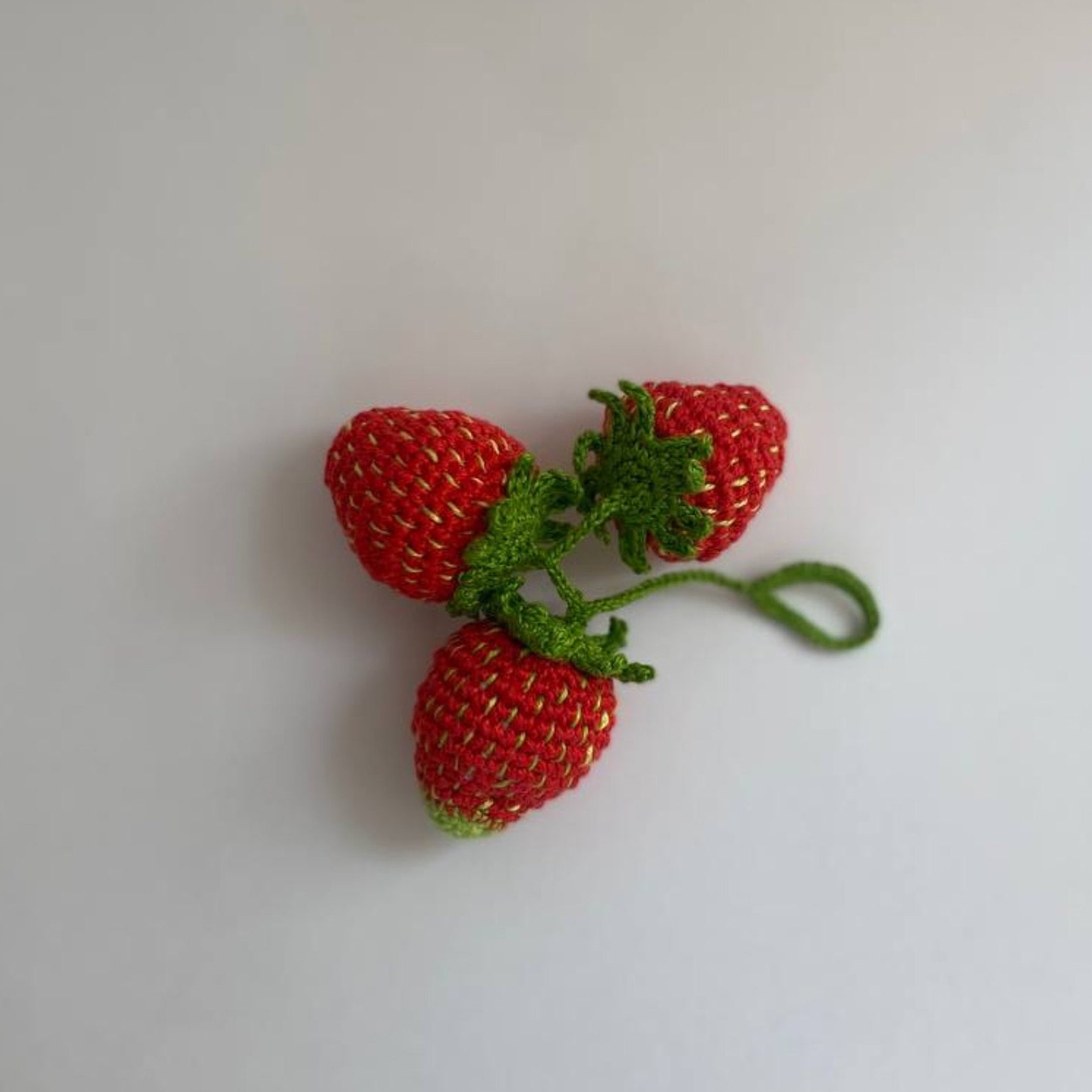 Crochet Strawberry Keychain Pattern Easy Strawberry Etsy