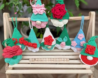 Crochet Gnomes Flowers Pattern Set - 9 Designs for Unique Gifts English PDF