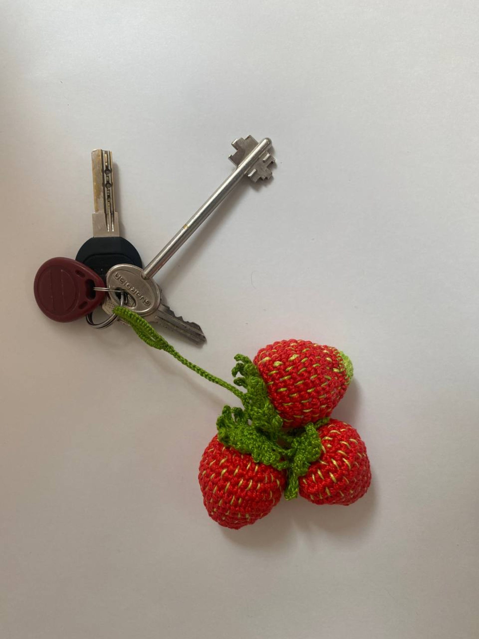 Crochet Strawberry Keychain Pattern Easy Strawberry Etsy