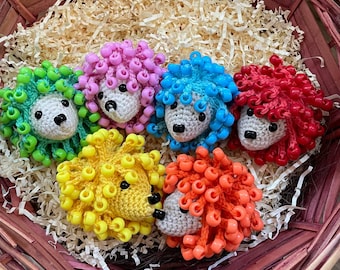 Baby Hedgehog Crochet Pattern - Sensory Fidget Toy with Beads for Fine Motor Skills English
