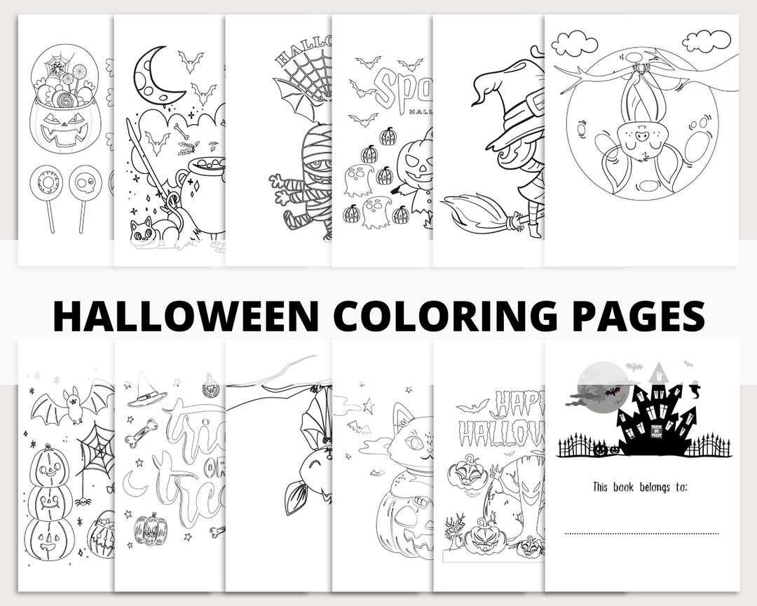 Halloween Coloring Pages Printable Digital Download - Etsy Finland