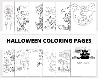 Páginas para colorear de Halloween / Imprimible / Descarga digital