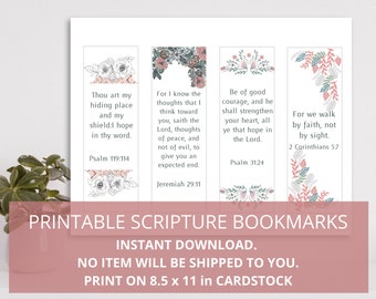 Marcador alentador de las Escrituras / Imprimible / Descarga digital