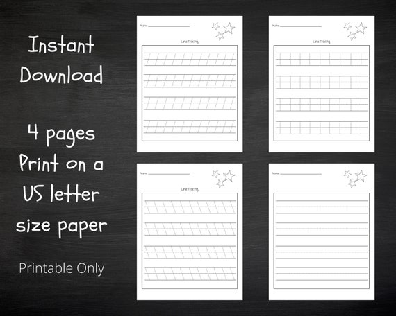 line tracing worksheets printable preschool t k etsy