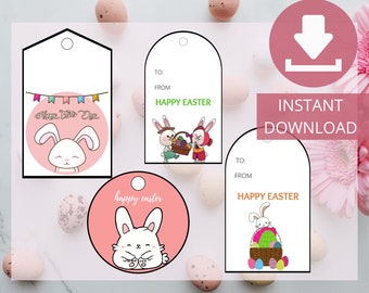 Etiquetas de regalo de Pascua / Imprimible / Descarga instantánea