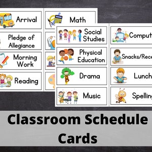 Simple Classroom Schedule Cards | Printable | Digital Download