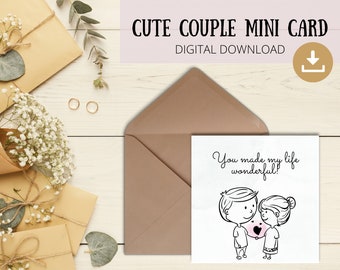 Linda Tarjeta de Pareja / Cuadrado / Descarga Digital