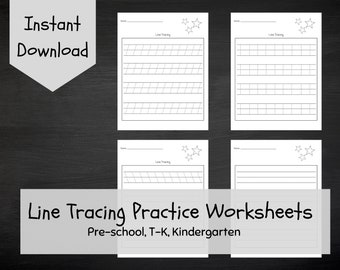 Hojas de trabajo de trazado de líneas / Imprimible / Preescolar T-K Kindergarten