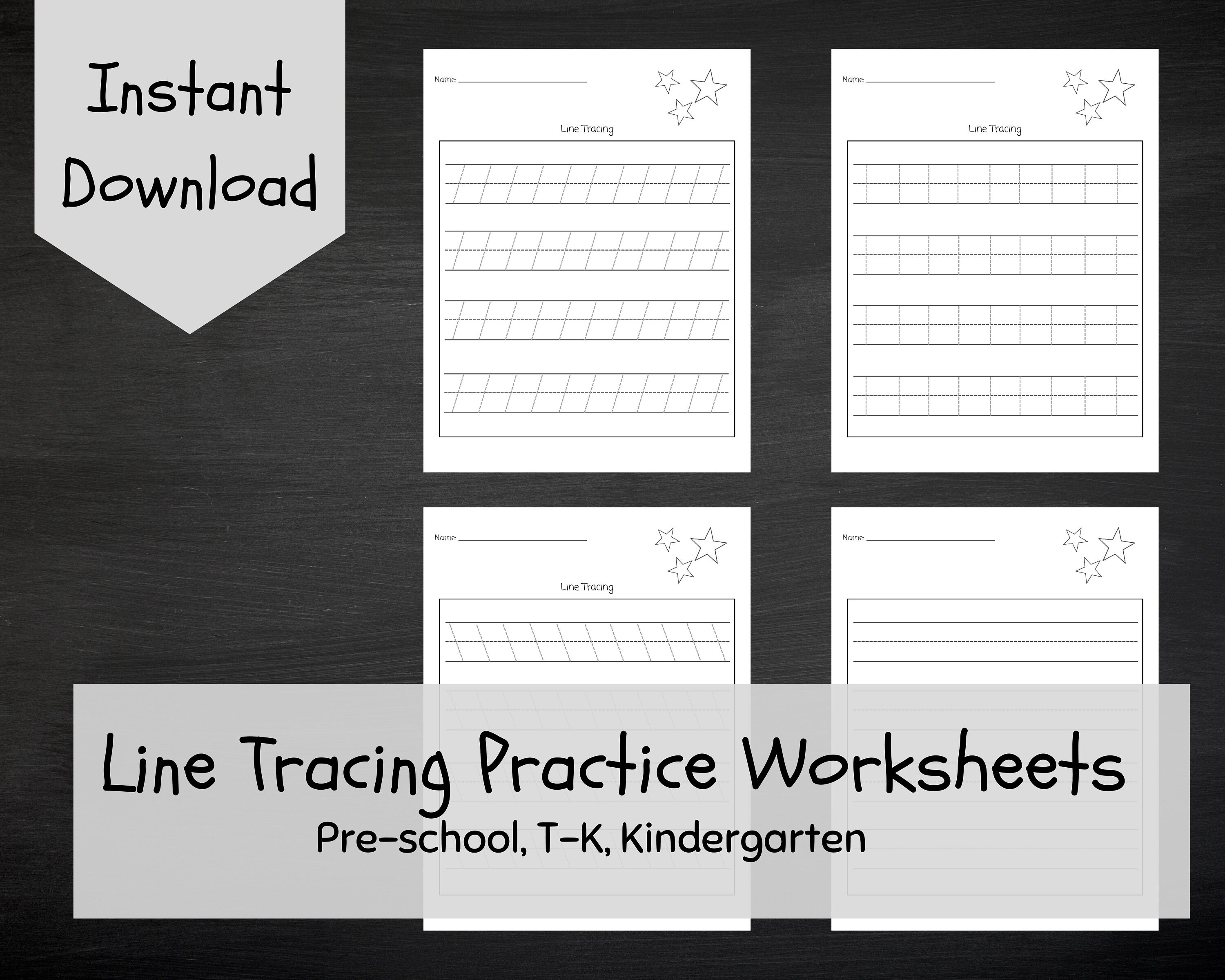 line tracing worksheets printable preschool t k etsy