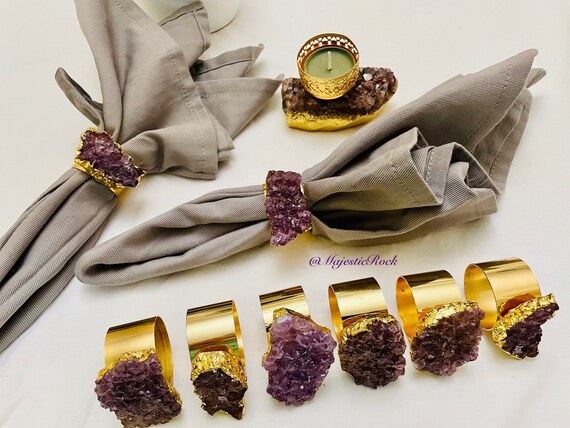 Amethyst Napkin Ring Quartz Napkin Ring Birthday Gift Etsy Ireland
