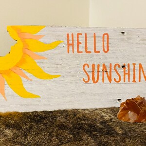 Hello Sunshine wood sign