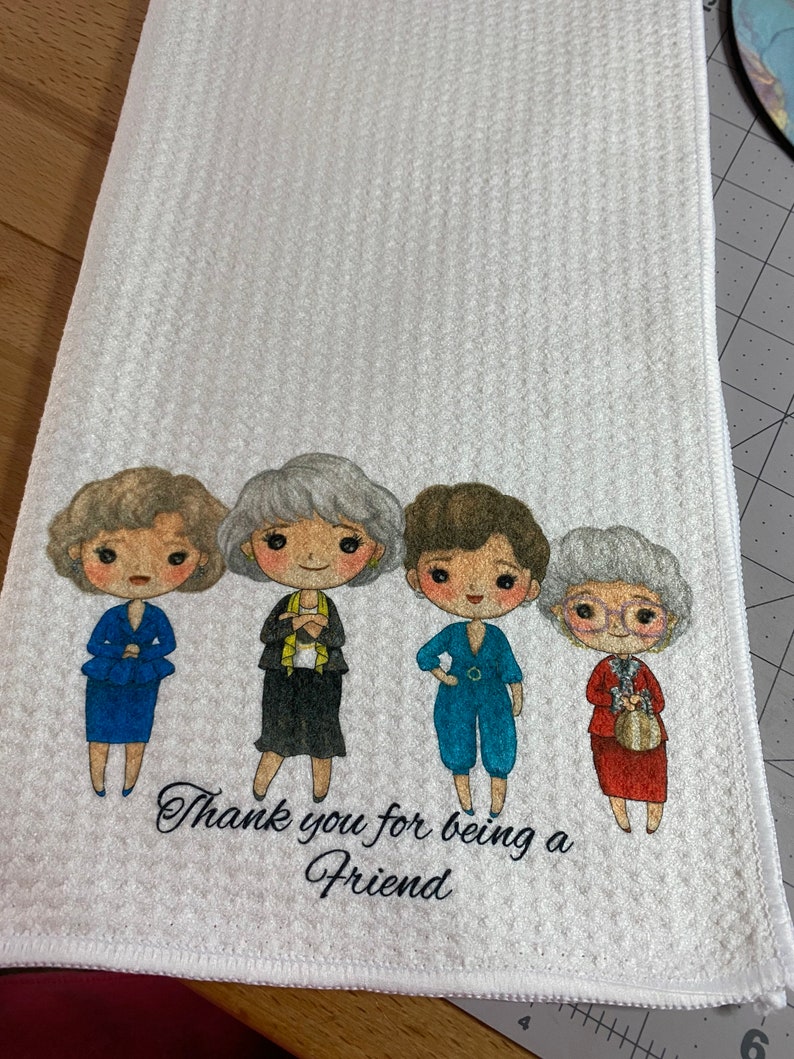 Golden Girls Dish Towel Thank you 16x16 image 2