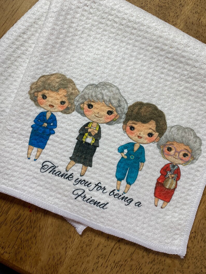 Golden Girls Dish Towel Thank you 16x16 image 5