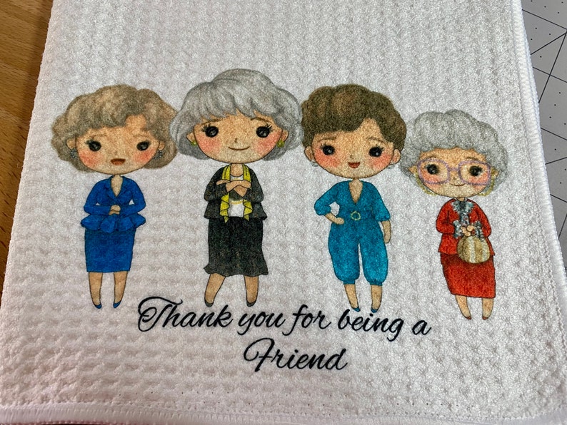 Golden Girls Dish Towel Thank you 16x16 image 6