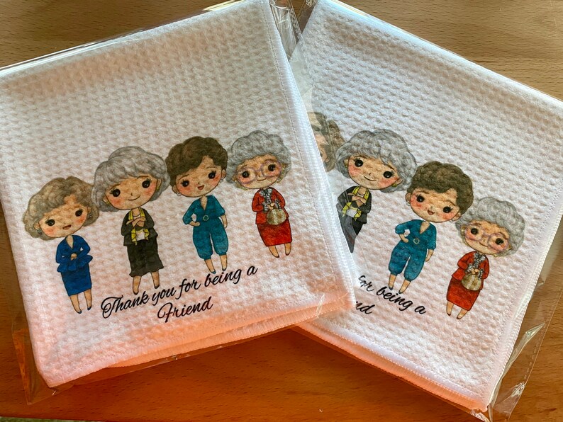 Golden Girls Dish Towel Thank you 16x16 image 1