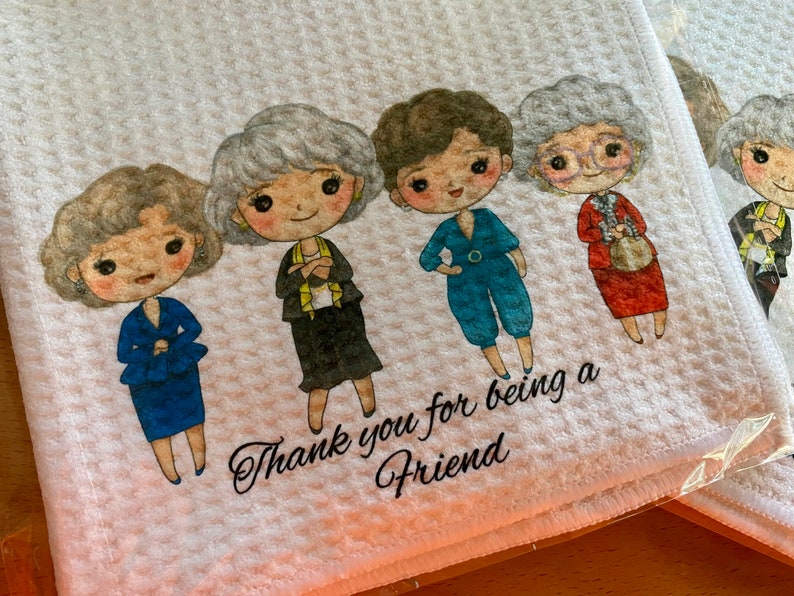 Golden Girls Dish Towel Thank you 16x16 image 3