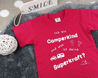 T-Shirt CAMPERKIND + Name personalisierbar Camping Kinder Gr. 98/104 - 152/164 Geschenkidee Ostern Geburtstag