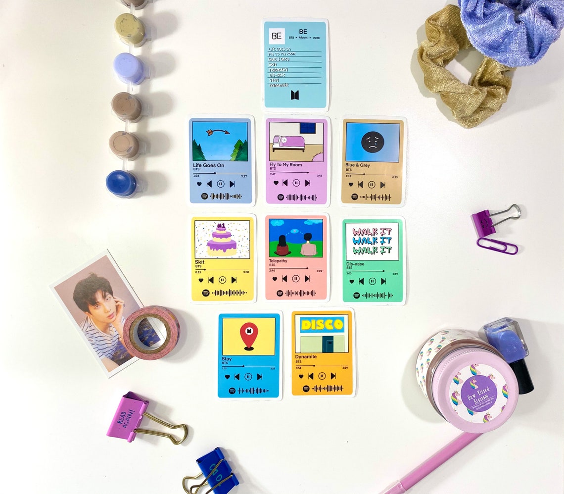 BTS BE Album Spotify Code Stickers 9pcs Waterresistant Etsy