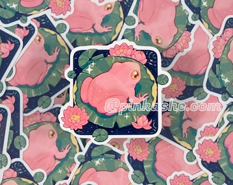 LilyFrog Sticker and Print - Frog Art - Cute Frog Sticker