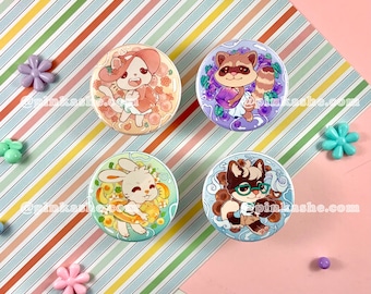 Boba Tea Buttons - Kawaii Buttons