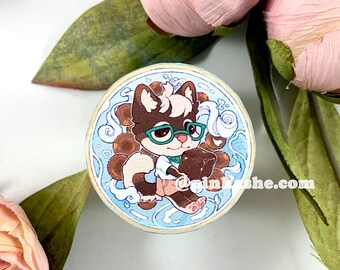 Wooden Boba Milk Tea Pin - Kawaii Pin