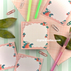 Strawberry NotePad -Kawaii - Stationary - Planner - School Supplies