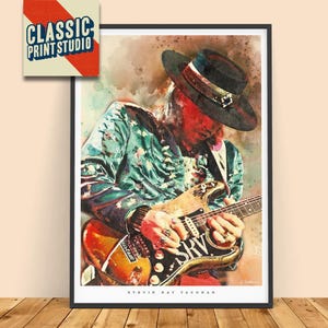 Stevie Ray Vaughan watercolour print