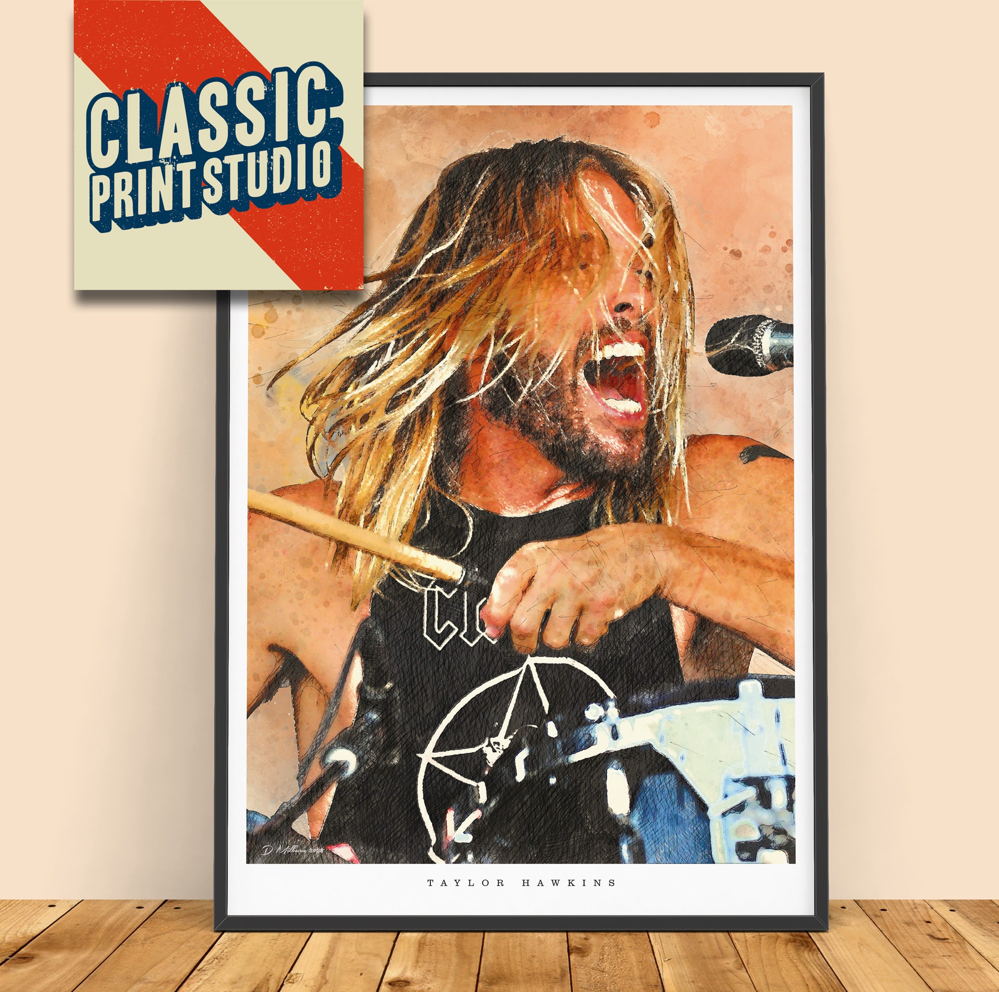 Taylor Hawkins Affiche et | imprimée aquarelle