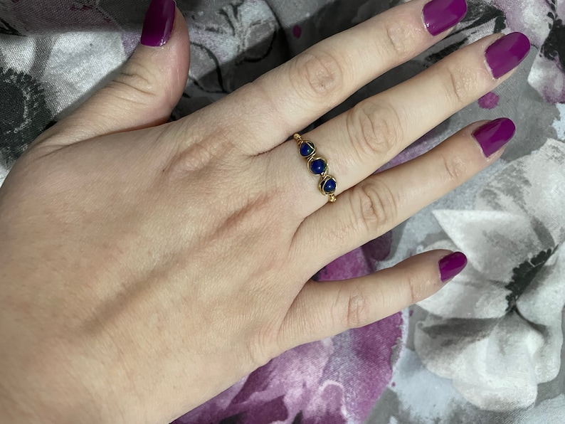 snowflake obsidian Gemstone wire rings lapis lazuli and malachite FREE U.K onyx DELIVERY