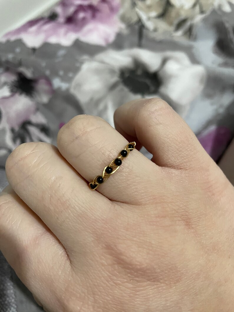snowflake obsidian Gemstone wire rings lapis lazuli and malachite FREE U.K onyx DELIVERY