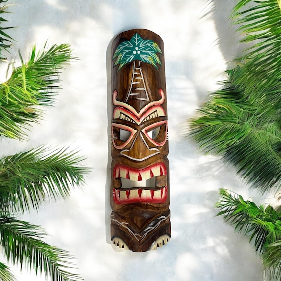 Vector Afbeelding Van Tiki God Houten Totem Geïsoleerd Op Transparante Achtergrond | Premium Vector