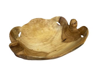 Double Honu Wooden Bowl 16"