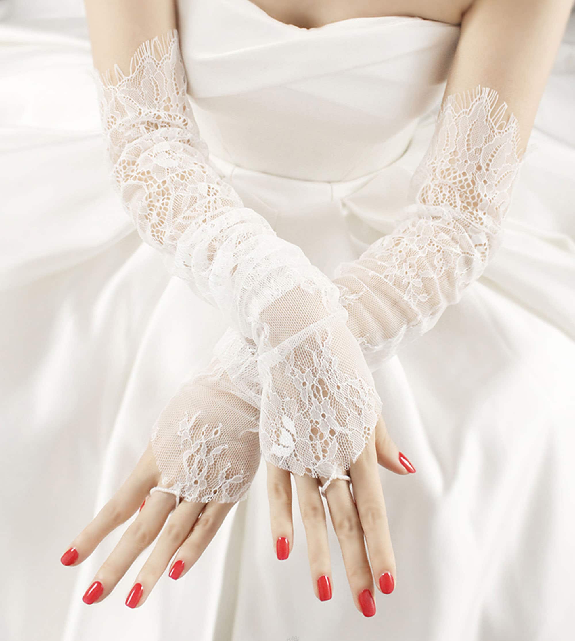 Bridal Gloves Fingerless Gloves Lace Gloves White Gloves Etsy