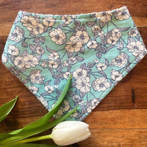 Blue floral dribble baby bib