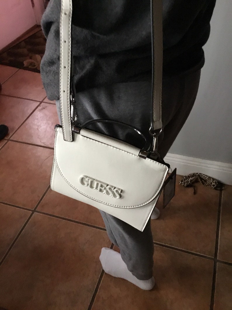 white guess purse
