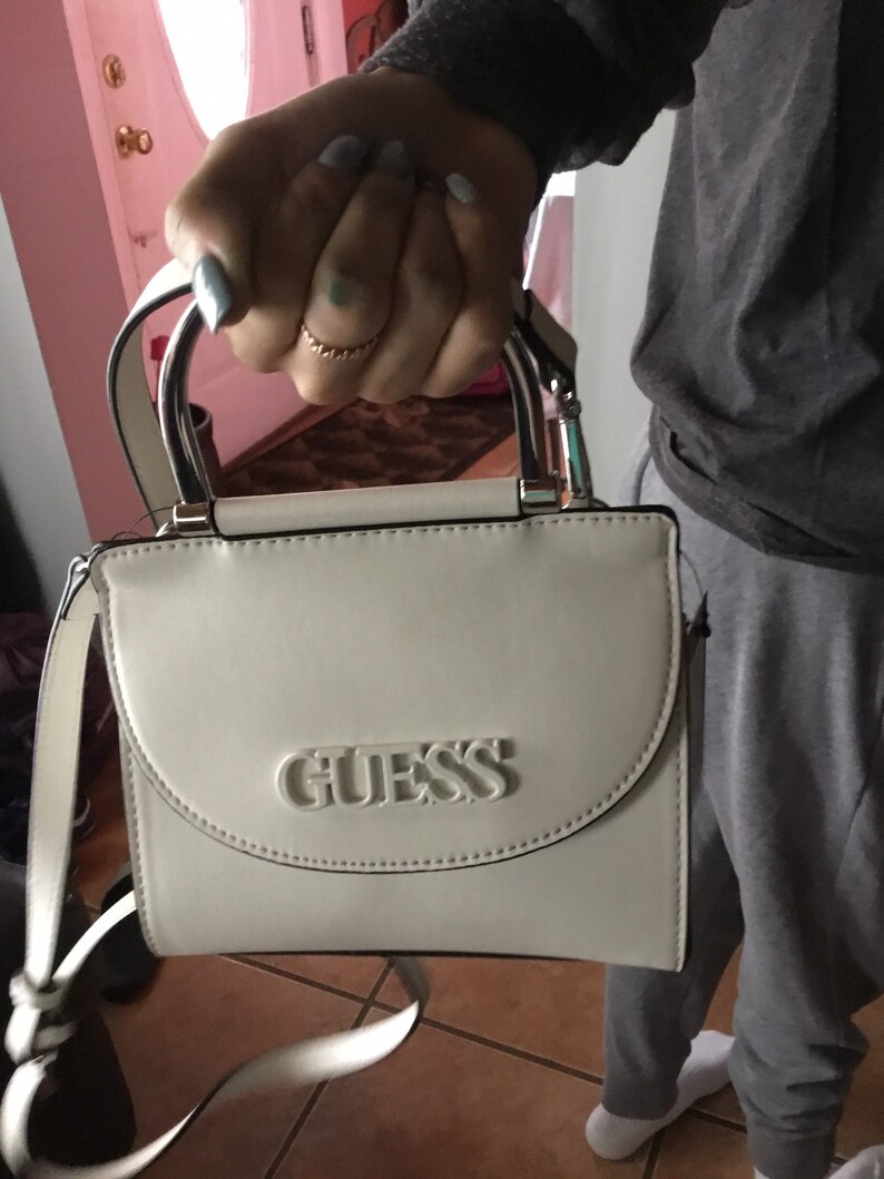 white guess purse