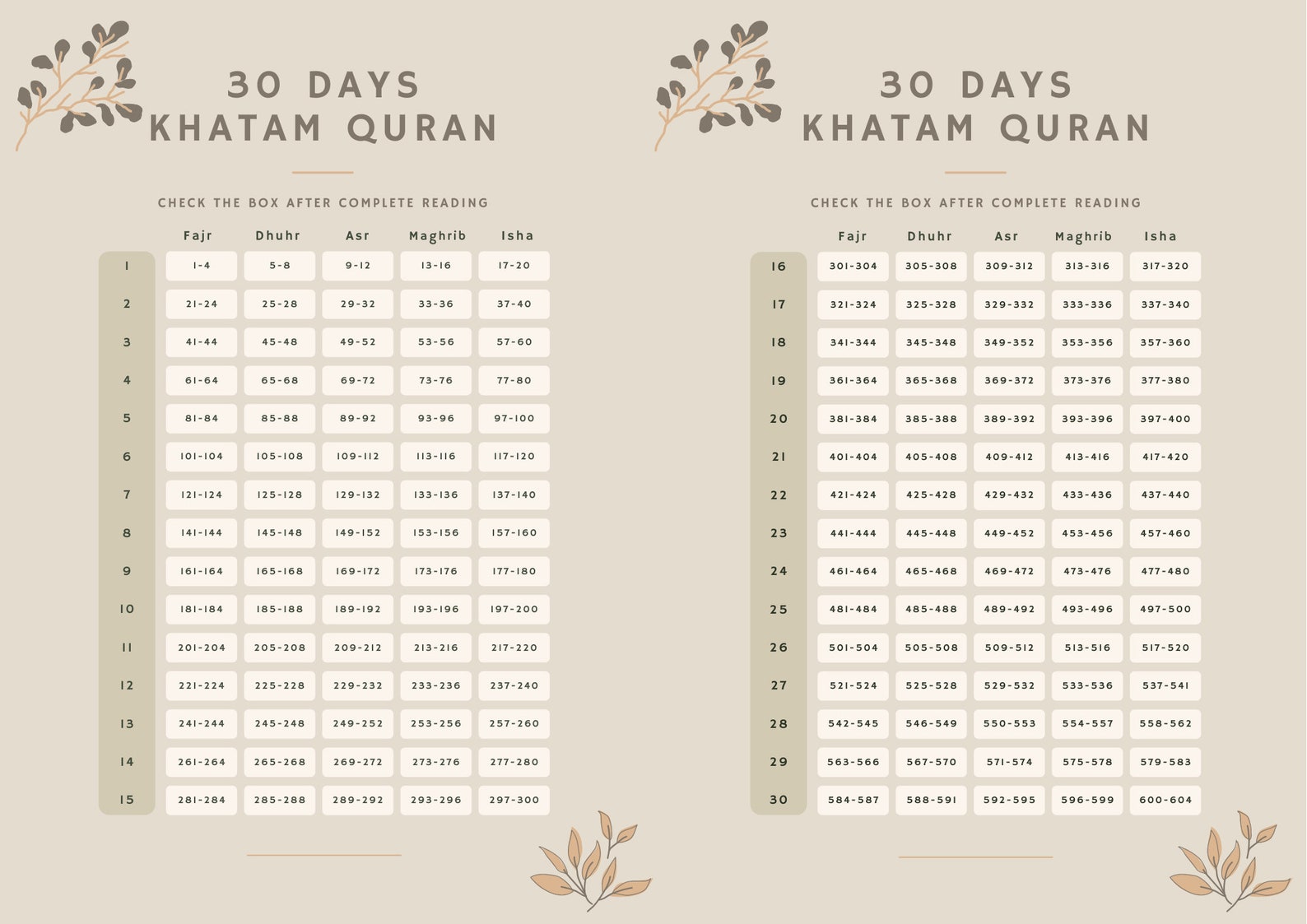 quran ramadan plan