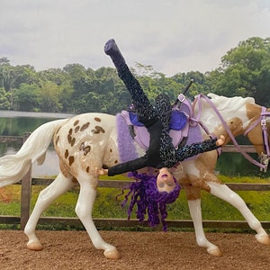 Pattern to make a model horse trick riding saddle and dolls jumpsuit