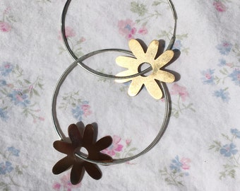 DAISY hoops {brass + silver]