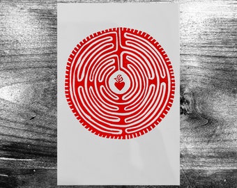 LABYRINTH valentine (handprinted)