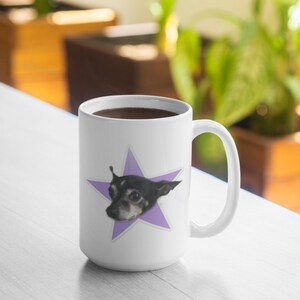 Purple Star Custom Photo Mug - Personalized Photo Mug - Create Your Own Photo Mug - 11oz Mug 15oz Mug