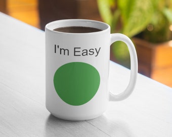 I'm Easy Ski Snowboard Green Circle 11oz Mug 15oz Mug