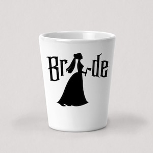 Bride Shot Glass - 1.5oz White Ceramic Shot Glass